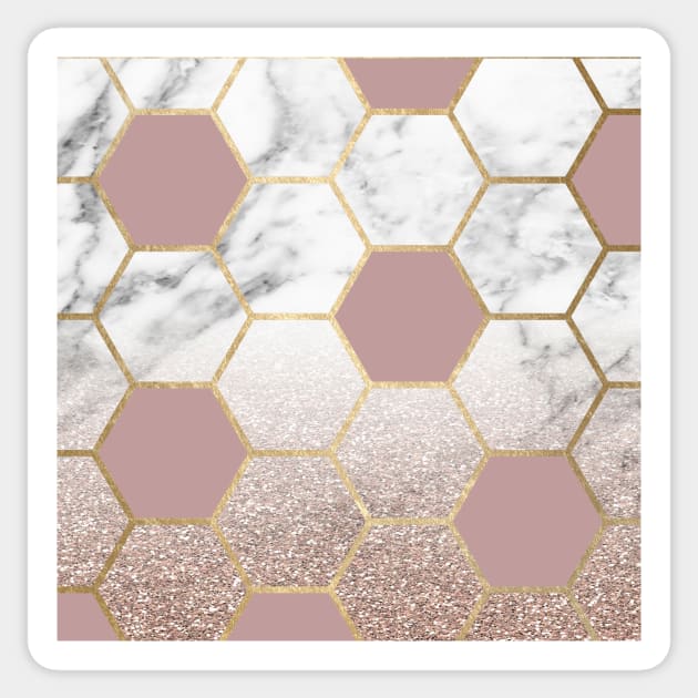 Cherished aspirations rose gold marble Sticker by marbleco